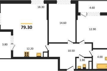 Фото №1: 3-комнатная квартира 83 м², 2/18 эт. - Краснодар, мкр. ЖК Первое Место,