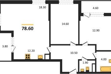 Фото №1: 3-комнатная квартира 82 м², 3/18 эт. - Краснодар, мкр. ЖК Первое Место,