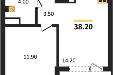 Фото №1: 1-комнатная квартира 38 м², 2/18 эт. - Краснодар, мкр. ЖК Первое Место,