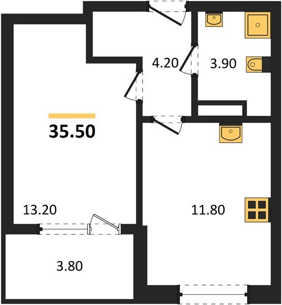 Фото №1: 1-комнатная квартира 37&nbsp;м², 2/18&nbsp;эт. - Краснодар, Карасунский внутригородской округ, мкр. ЖК Первое Место