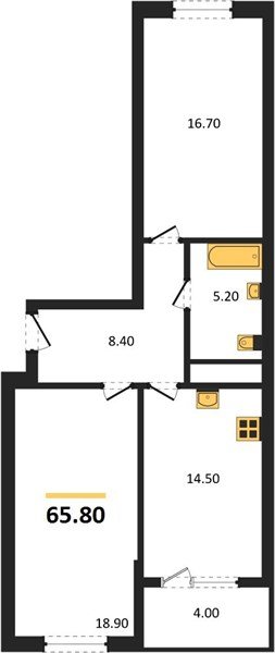 Фото №1: 2-комнатная квартира 67&nbsp;м², 5/18&nbsp;эт. - Краснодар, Карасунский внутригородской округ, мкр. ЖК Первое Место