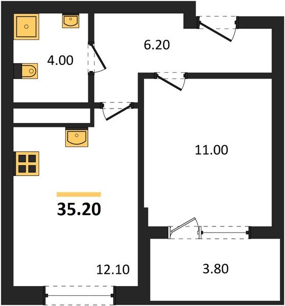 Фото №1: 1-комнатная квартира 37&nbsp;м², 13/18&nbsp;эт. - Краснодар, Карасунский внутригородской округ, мкр. ЖК Первое Место