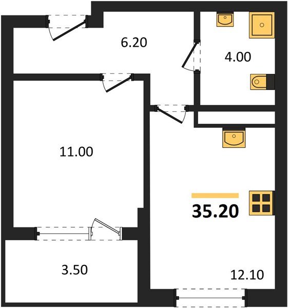 Фото №1: 1-комнатная квартира 37&nbsp;м², 15/18&nbsp;эт. - Краснодар, Карасунский внутригородской округ, мкр. ЖК Первое Место