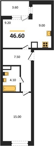 Фото №1: 1-комнатная квартира 48&nbsp;м², 3/18&nbsp;эт. - Краснодар, Карасунский внутригородской округ, мкр. ЖК Первое Место