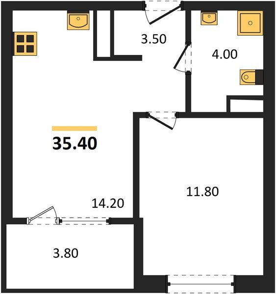 Фото №1: 1-комнатная квартира 37&nbsp;м², 7/18&nbsp;эт. - Краснодар, Карасунский внутригородской округ, мкр. ЖК Первое Место