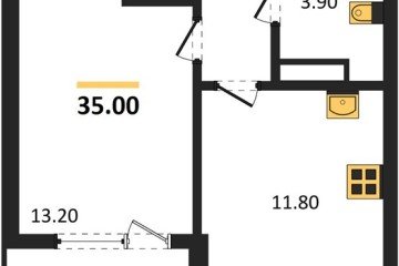 Фото №1: 1-комнатная квартира 36 м², 6/18 эт. - Краснодар, мкр. ЖК Первое Место,
