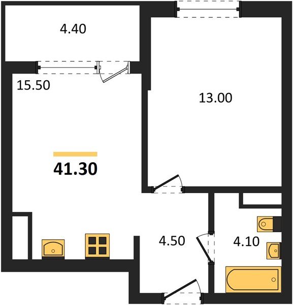 Фото №1: 1-комнатная квартира 43&nbsp;м², 11/18&nbsp;эт. - Краснодар, Карасунский внутригородской округ, мкр. ЖК Первое Место