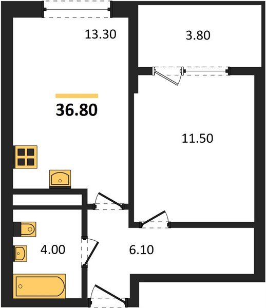 Фото №1: 1-комнатная квартира 38&nbsp;м², 7/18&nbsp;эт. - Краснодар, Карасунский внутригородской округ, мкр. ЖК Первое Место
