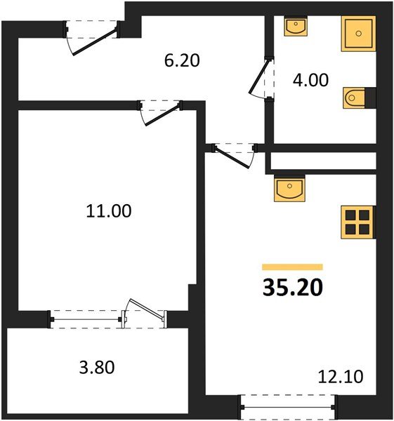 Фото №1: 1-комнатная квартира 37&nbsp;м², 12/18&nbsp;эт. - Краснодар, Карасунский внутригородской округ, мкр. ЖК Первое Место