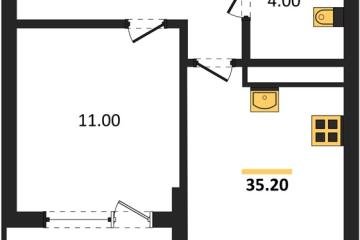Фото №1: 1-комнатная квартира 37 м², 17/18 эт. - Краснодар, мкр. ЖК Первое Место,