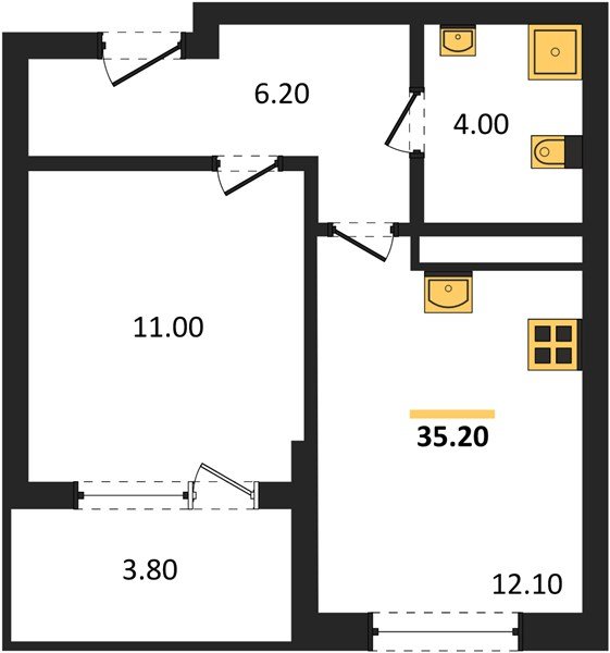 Фото №1: 1-комнатная квартира 37&nbsp;м², 17/18&nbsp;эт. - Краснодар, Карасунский внутригородской округ, мкр. ЖК Первое Место