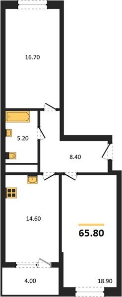 Фото №1: 2-комнатная квартира 67&nbsp;м², 9/18&nbsp;эт. - Краснодар, Карасунский внутригородской округ, мкр. ЖК Первое Место