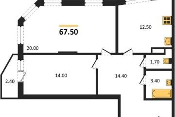 Фото №1: 2-комнатная квартира 67&nbsp;м², 6/16&nbsp;эт. - Краснодар, мкр. жилой комплекс Зеленодар, 