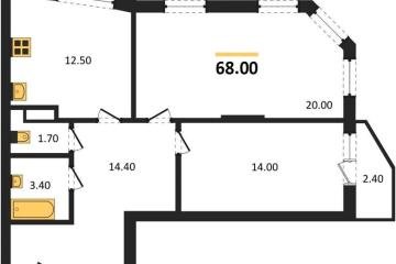 Фото №1: 2-комнатная квартира 68&nbsp;м², 2/16&nbsp;эт. - Краснодар, мкр. жилой комплекс Зеленодар, 