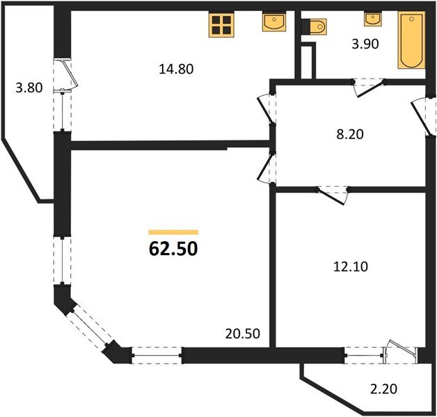 Фото №1: 2-комнатная квартира 63&nbsp;м², 2/16&nbsp;эт. - Краснодар, Прикубанский внутригородской округ, мкр. жилой комплекс Зеленодар