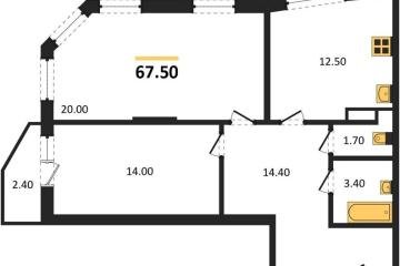 Фото №1: 2-комнатная квартира 67&nbsp;м², 3/16&nbsp;эт. - Краснодар, мкр. жилой комплекс Зеленодар, 