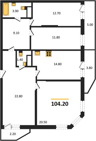 Фото №1: 3-комнатная квартира 104&nbsp;м², 16/16&nbsp;эт. - Краснодар, Прикубанский внутригородской округ, мкр. жилой комплекс Зеленодар