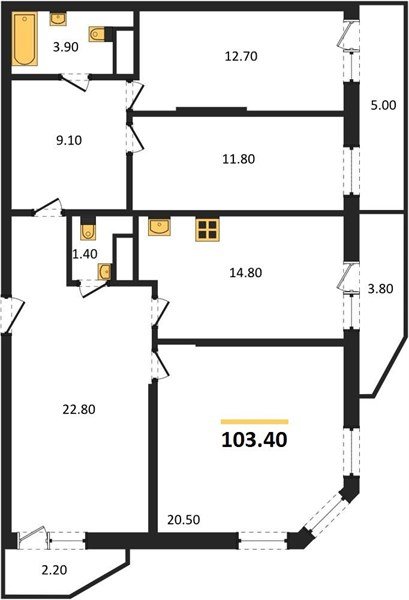 Фото №1: 3-комнатная квартира 103&nbsp;м², 12/16&nbsp;эт. - Краснодар, Прикубанский внутригородской округ, мкр. жилой комплекс Зеленодар