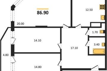 Фото №1: 3-комнатная квартира 86 м², 15/16 эт. - Краснодар, мкр. жилой комплекс Зеленодар,