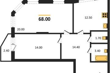 Фото №1: 2-комнатная квартира 68 м², 2/16 эт. - Краснодар, мкр. жилой комплекс Зеленодар,