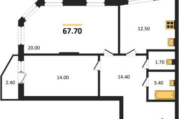 Фото №1: 2-комнатная квартира 67 м², 5/16 эт. - Краснодар, мкр. жилой комплекс Зеленодар,