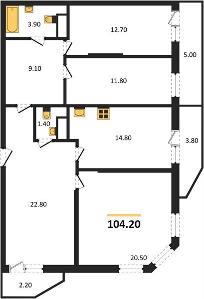 Фото №1: 3-комнатная квартира 104&nbsp;м², 15/16&nbsp;эт. - Краснодар, Прикубанский внутригородской округ, мкр. жилой комплекс Зеленодар
