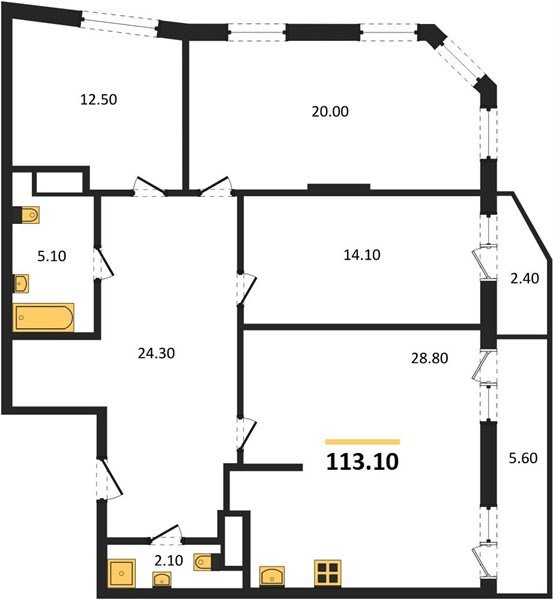 Фото №1: 3-комнатная квартира 113&nbsp;м², 16/16&nbsp;эт. - Краснодар, Прикубанский внутригородской округ, мкр. жилой комплекс Зеленодар