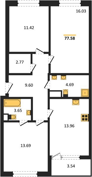 Фото №1: 3-комнатная квартира 77&nbsp;м², 2/9&nbsp;эт. - Краснодар, Прикубанский внутригородской округ, мкр. жилой комплекс Друзья