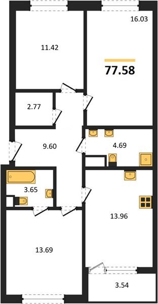 Фото №1: 3-комнатная квартира 76&nbsp;м², 9/9&nbsp;эт. - Краснодар, Прикубанский внутригородской округ, мкр. жилой комплекс Друзья