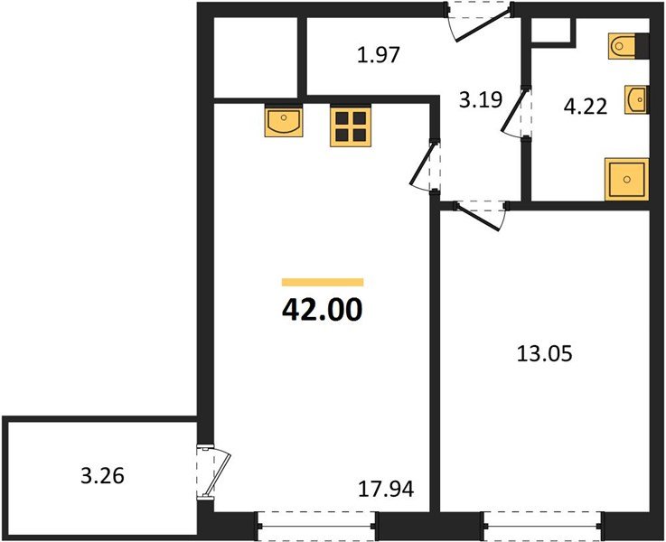 Фото №1: 1-комнатная квартира 41&nbsp;м², 8/9&nbsp;эт. - Краснодар, Прикубанский внутригородской округ, мкр. жилой комплекс Друзья