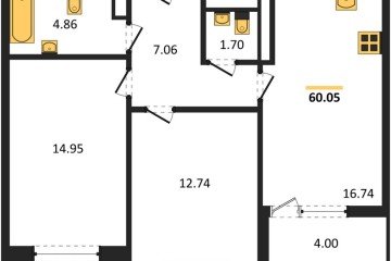 Фото №1: 2-комнатная квартира 59&nbsp;м², 8/9&nbsp;эт. - Краснодар, мкр. жилой комплекс Друзья, 