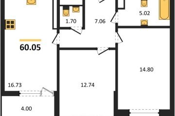 Фото №1: 2-комнатная квартира 59&nbsp;м², 4/9&nbsp;эт. - Краснодар, мкр. жилой комплекс Друзья, 