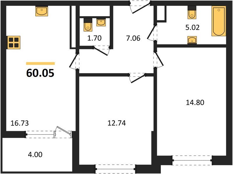 Фото №1: 2-комнатная квартира 59&nbsp;м², 4/9&nbsp;эт. - Краснодар, Прикубанский внутригородской округ, мкр. жилой комплекс Друзья