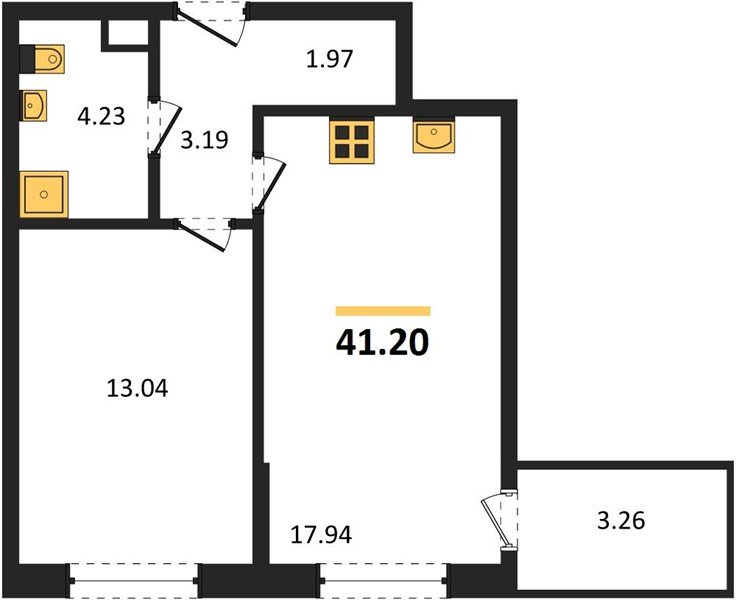 Фото №1: 1-комнатная квартира 41&nbsp;м², 2/9&nbsp;эт. - Краснодар, Прикубанский внутригородской округ, мкр. жилой комплекс Друзья