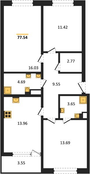 Фото №1: 3-комнатная квартира 76&nbsp;м², 2/9&nbsp;эт. - Краснодар, Прикубанский внутригородской округ, мкр. жилой комплекс Друзья