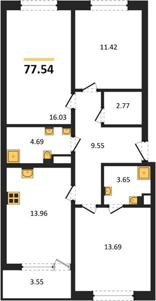 Фото №1: 3-комнатная квартира 77&nbsp;м², 4/9&nbsp;эт. - Краснодар, Прикубанский внутригородской округ, мкр. жилой комплекс Друзья