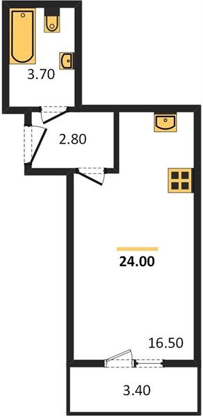 Фото №1: Студия 24&nbsp;м², 2/5&nbsp;эт. - Новая Адыгея, мкр. ЖК Дарград, ул. Тургеневское шоссе, 33/4к44
