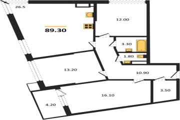 Фото №1: 3-комнатная квартира 89 м², 16/16 эт. - Краснодар, мкр. Парк Победы,