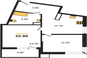 Фото №1: 2-комнатная квартира 55 м², 16/16 эт. - Краснодар, мкр. Парк Победы,