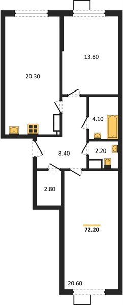 Фото №1: 2-комнатная квартира 72&nbsp;м², 10/16&nbsp;эт. - Краснодар, Прикубанский внутригородской округ, мкр. Парк Победы