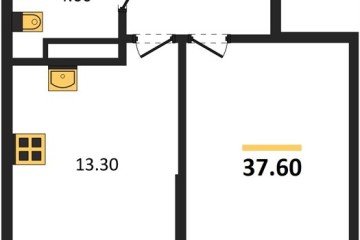 Фото №1: 1-комнатная квартира 37 м², 15/16 эт. - Краснодар, мкр. Парк Победы,