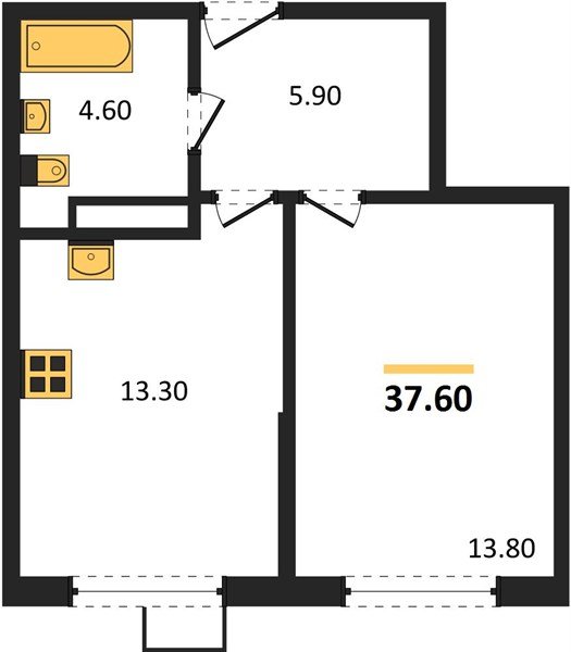 Фото №1: 1-комнатная квартира 37&nbsp;м², 13/16&nbsp;эт. - Краснодар, Прикубанский внутригородской округ, мкр. Парк Победы