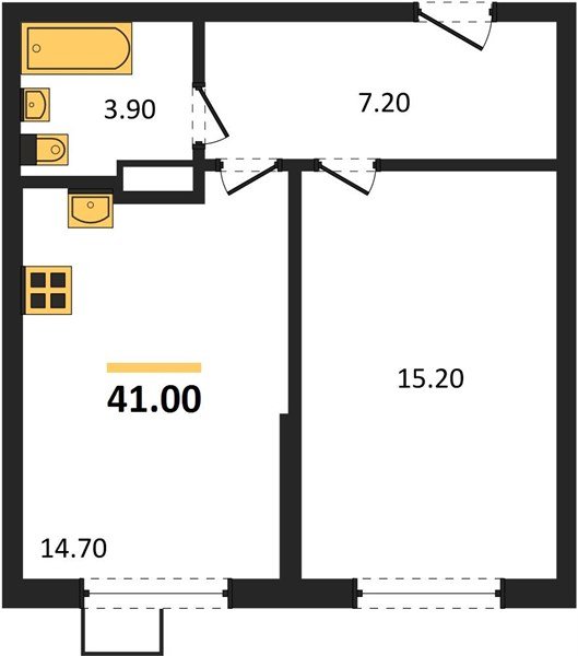 Фото №1: 1-комнатная квартира 41&nbsp;м², 9/16&nbsp;эт. - Краснодар, Прикубанский внутригородской округ, мкр. Парк Победы