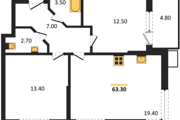 Фото №1: 2-комнатная квартира 63 м², 2/16 эт. - Краснодар, мкр. Парк Победы,