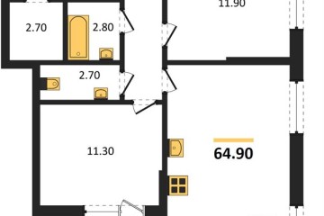 Фото №1: 2-комнатная квартира 64 м², 2/16 эт. - Краснодар, мкр. Парк Победы,