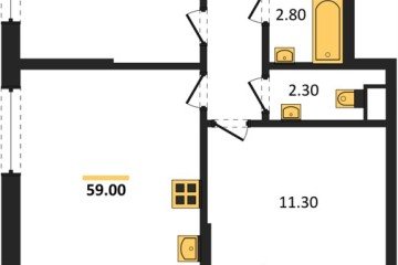 Фото №1: 2-комнатная квартира 59 м², 12/16 эт. - Краснодар, мкр. Парк Победы,