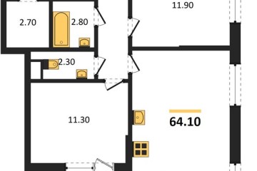 Фото №1: 2-комнатная квартира 64 м², 13/16 эт. - Краснодар, мкр. Парк Победы,