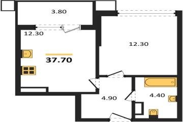 Фото №1: 1-комнатная квартира 37 м², 15/16 эт. - Краснодар, мкр. Парк Победы,