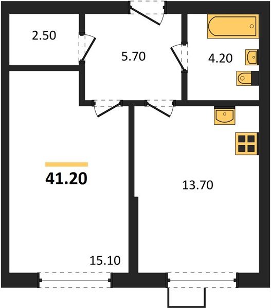 Фото №1: 1-комнатная квартира 41&nbsp;м², 2/9&nbsp;эт. - Краснодар, Прикубанский внутригородской округ, мкр. Парк Победы