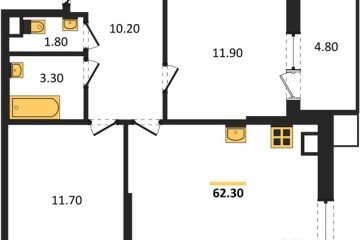 Фото №1: 2-комнатная квартира 62 м², 3/9 эт. - Краснодар, мкр. Парк Победы,